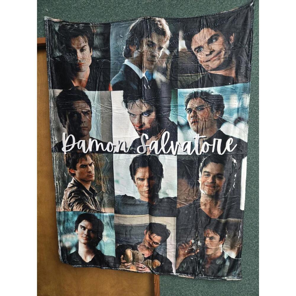 Damon Salvatore Vampire Diaries Blanket Ultra Soft Throw Blanket 40x50